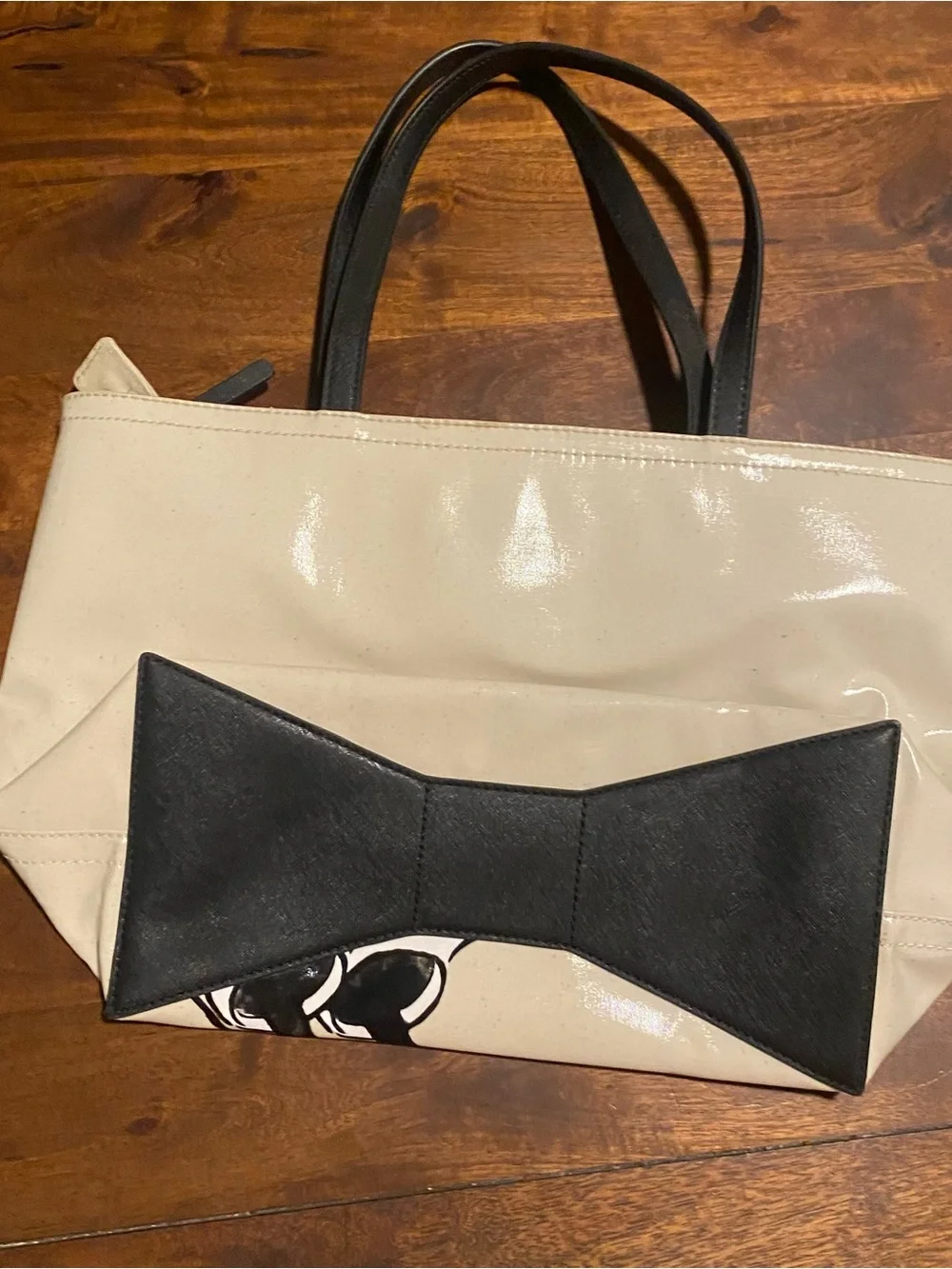Kate Spade x Disney Minnie Mouse Cream Tote Bag with Red Accents